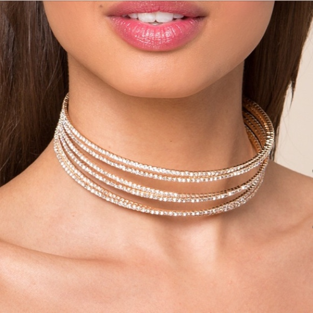 Multi-Strand Choker - Gold - bebe